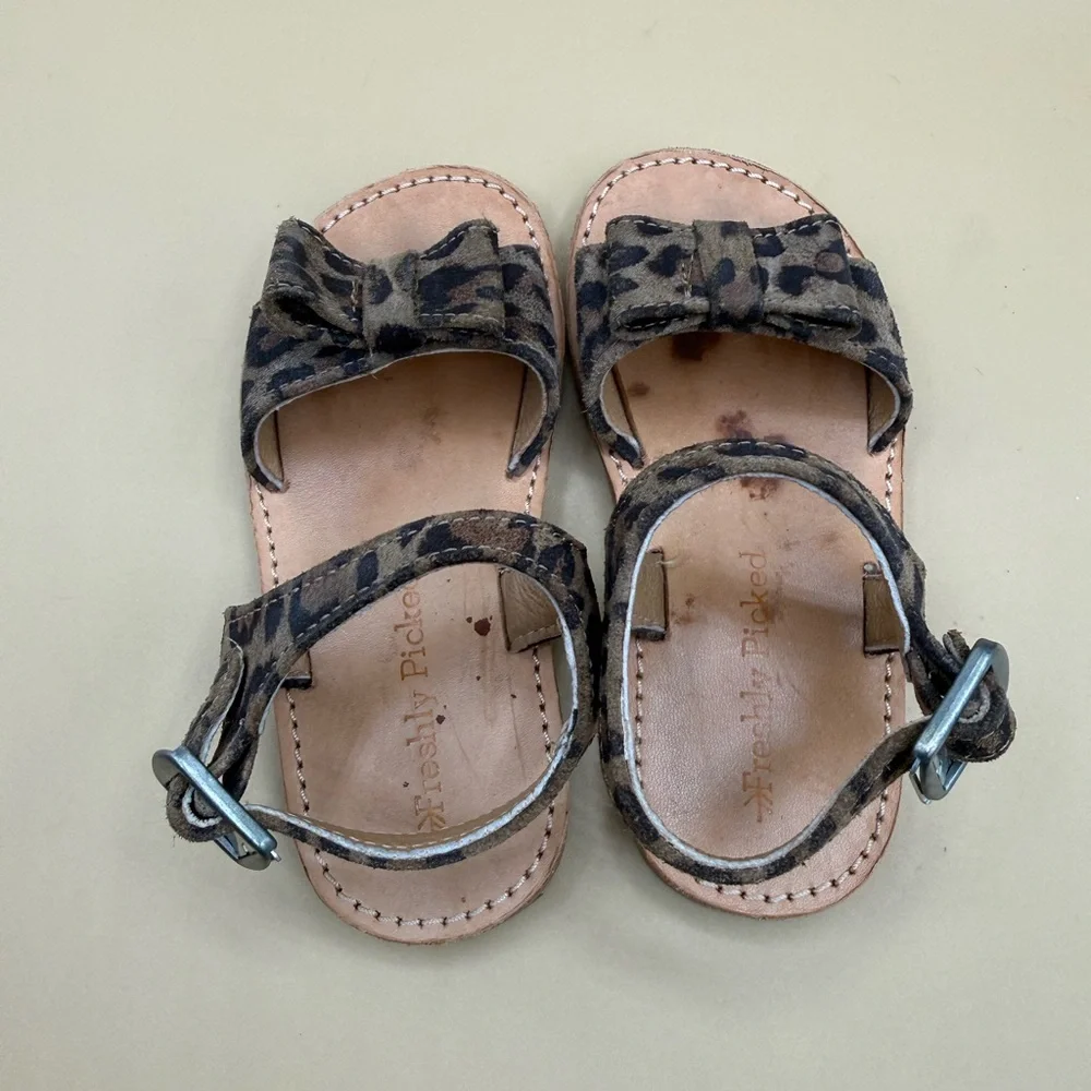 Freshly Picked Toddler‎ Sandals – Leopard Print Suede – Size 7